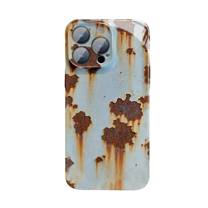 Custodia rigida vintage color ruggine per iPhone