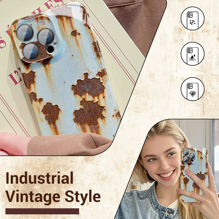 Custodia rigida vintage color ruggine per iPhone