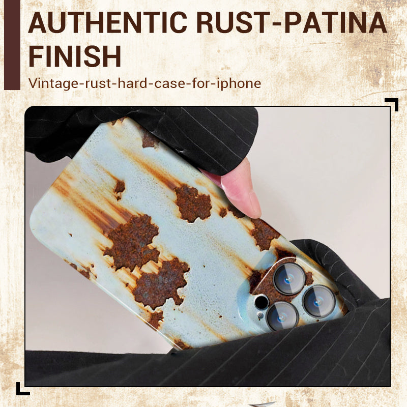 Custodia rigida vintage color ruggine per iPhone