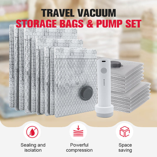 🔥 LAST DAY PROMOTION - 50%OFF 🔥 Travel Vacuum Storage Bags & Portable Pump Set