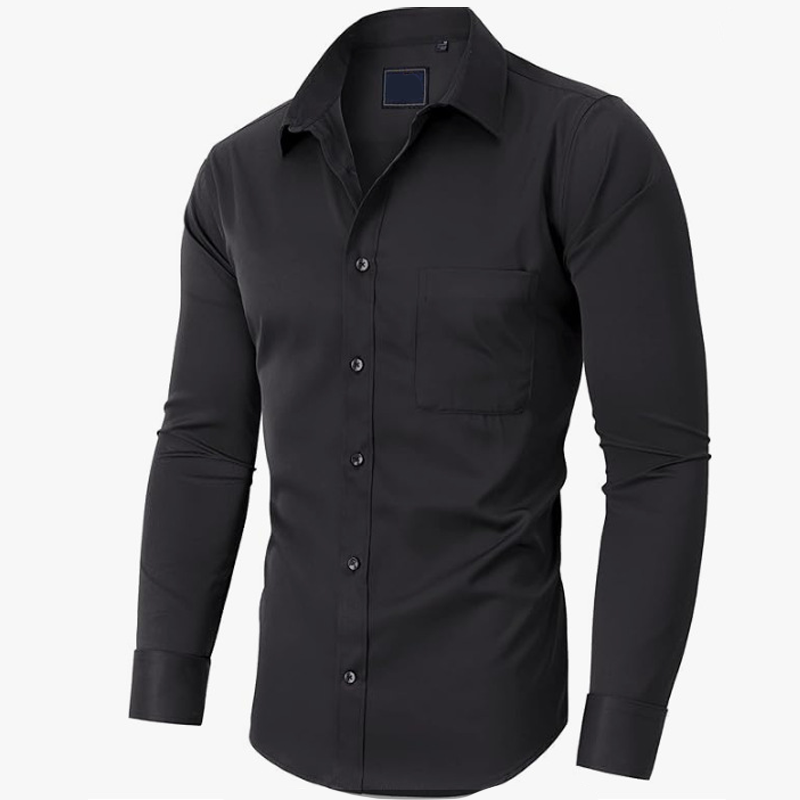 Solid-Color Long-Sleeve Shirt