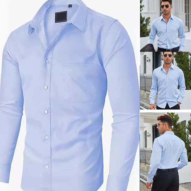 Solid-Color Long-Sleeve Shirt