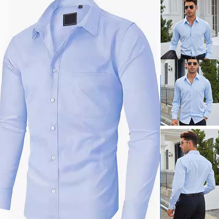 Camisa de manga larga de color liso