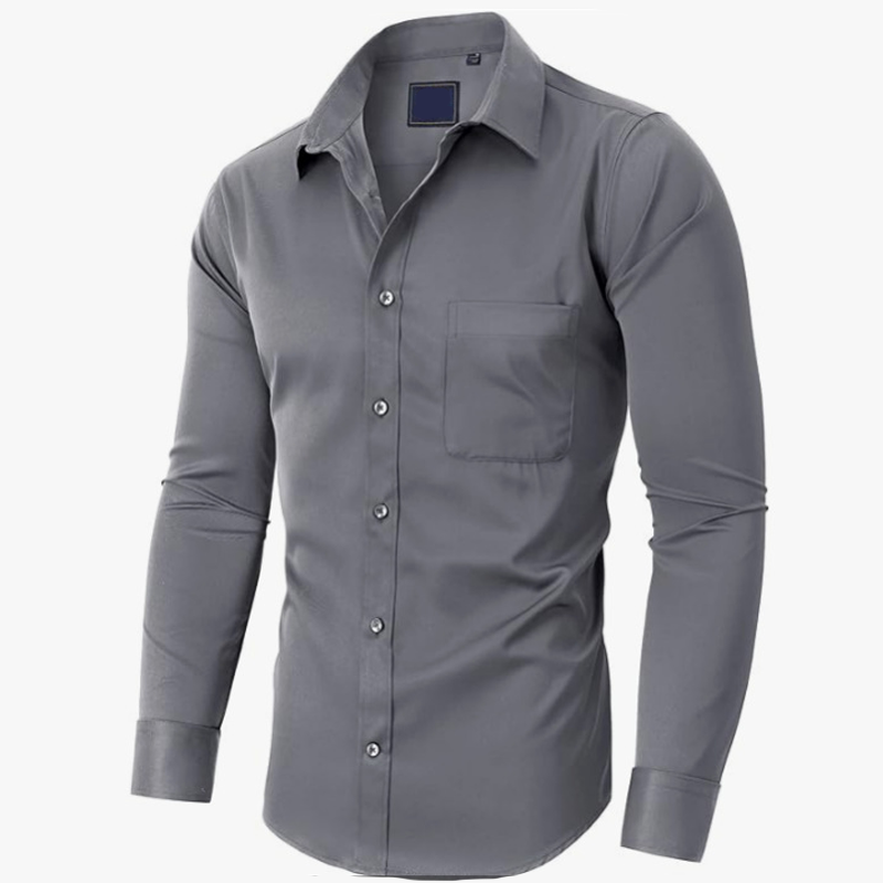Solid-Color Long-Sleeve Shirt