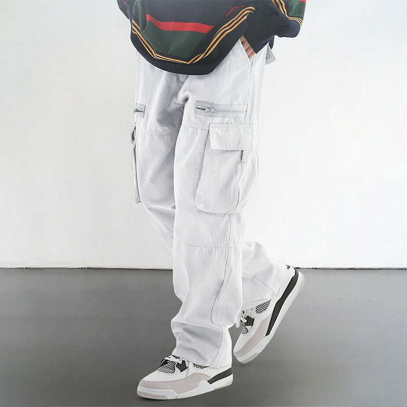 Men’s Trendy Loose Fit Pants with Multi-Pocket