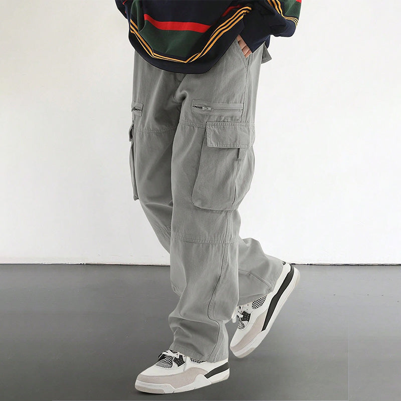 Men’s Trendy Loose Fit Pants with Multi-Pocket