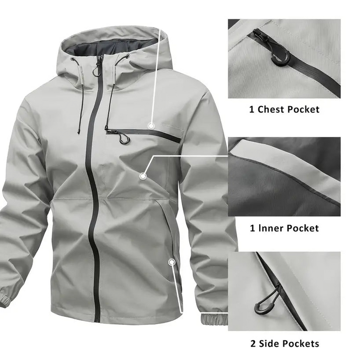 🔥SISTE DAGS SALG - 50 % RABATT⛰️Utendørssport ensfarget jakke for menn
