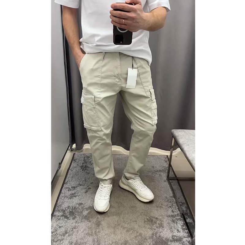 Men's Solid Casual Cargo Pants