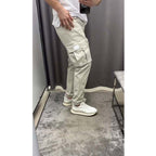 Men's Solid Casual Cargo Pants