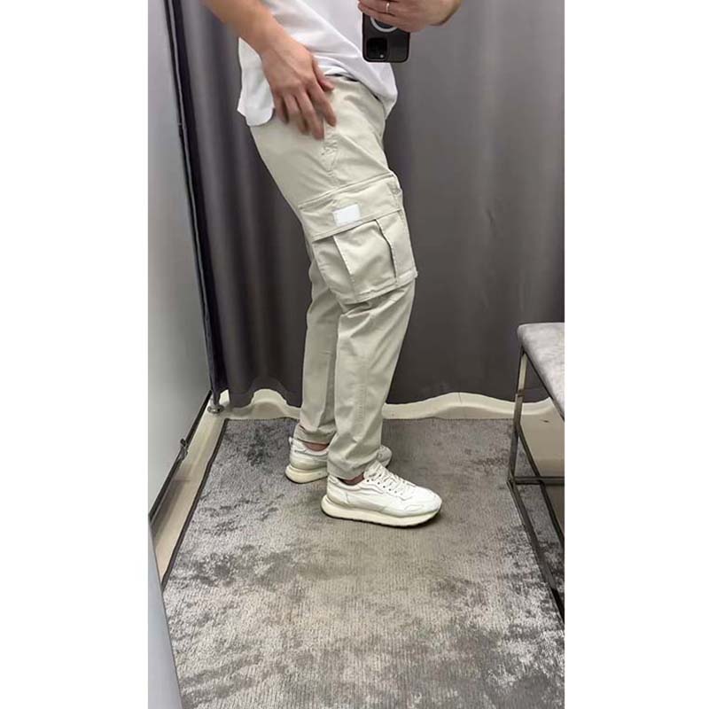 Men's Solid Casual Cargo Pants