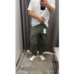 Men's Solid Casual Cargo Pants