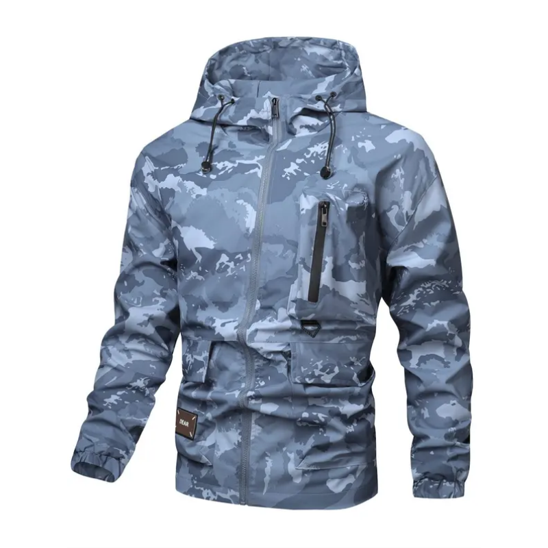 Men's Camouflage Hooded Jacket with Multi-Pocket