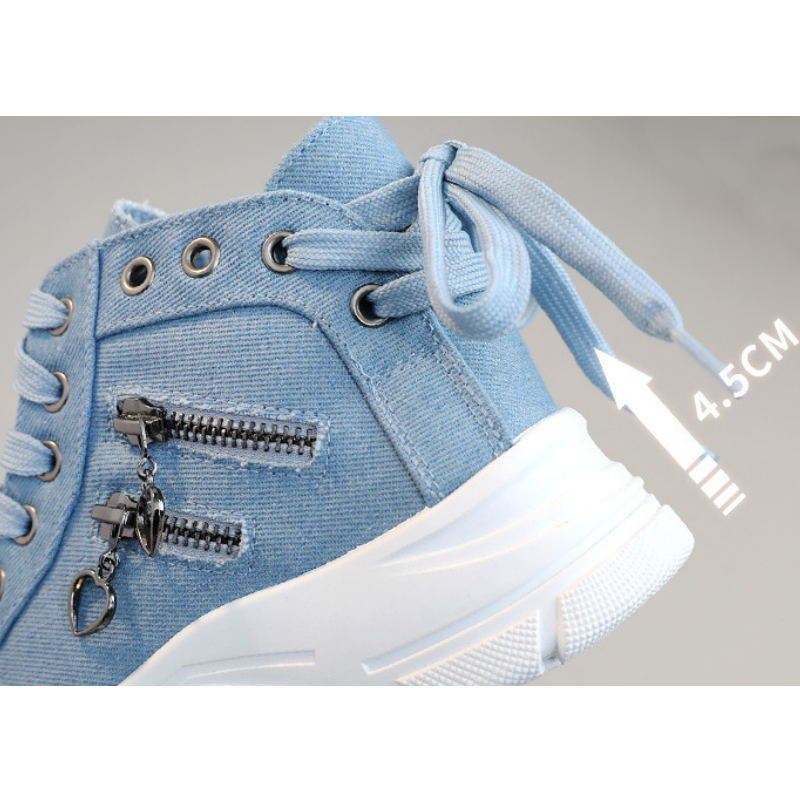 Scarpe casual di tela con suola spessa da donna