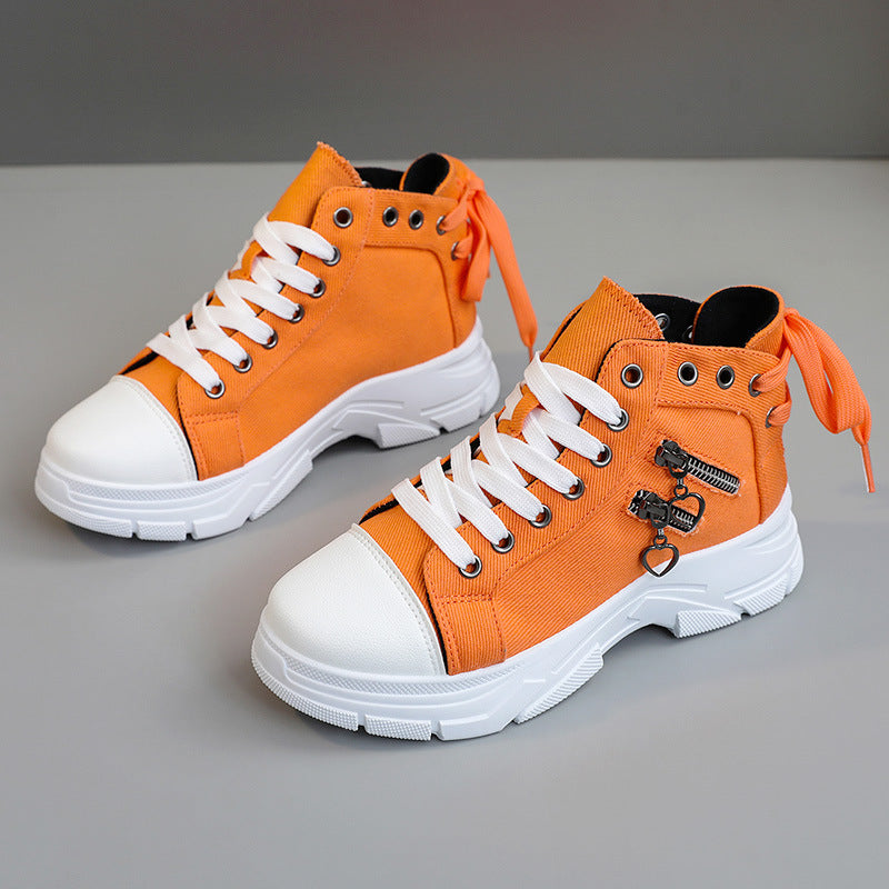 Scarpe casual di tela con suola spessa da donna