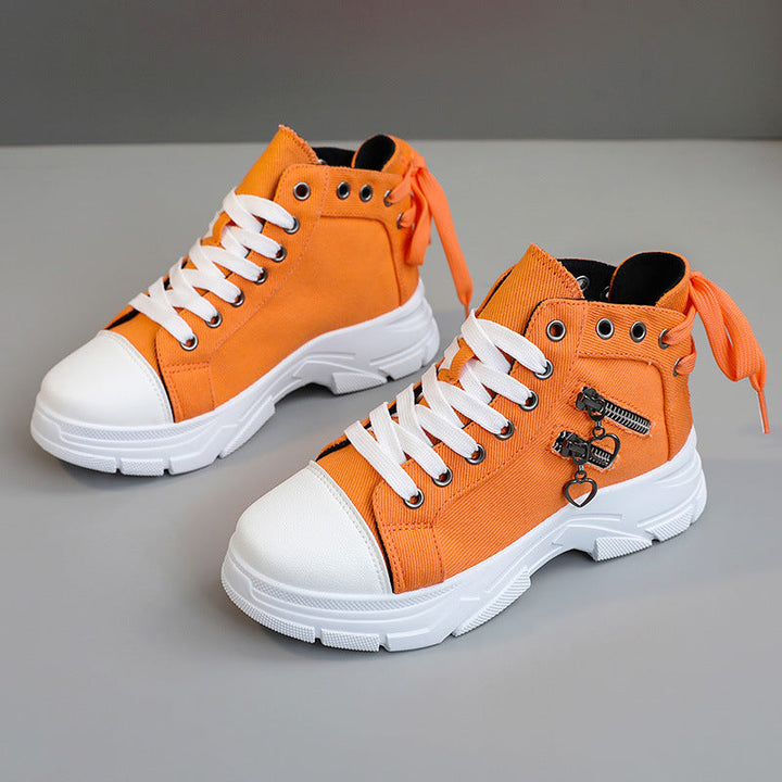 Scarpe casual di tela con suola spessa da donna