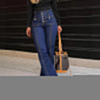 Women's Fashionable High-Waisted Flared Jeans