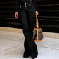 Women's Fashionable High-Waisted Flared Jeans