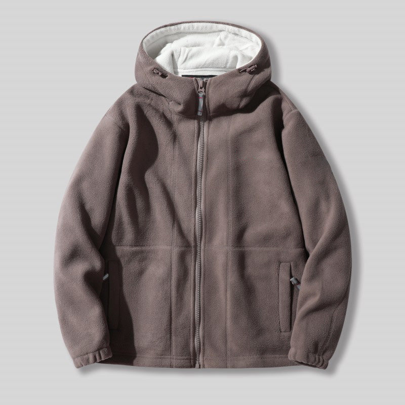 [Best Gift For Him] Men's Double-Faced Faux Fleece Warm Hooded Jacket