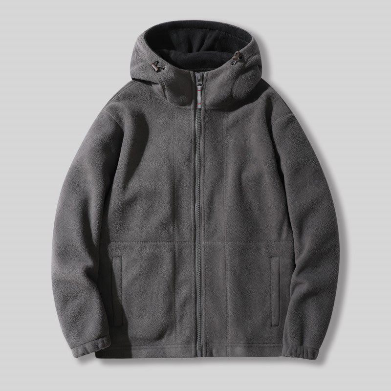 [Best Gift For Him] Men's Double-Faced Faux Fleece Warm Hooded Jacket