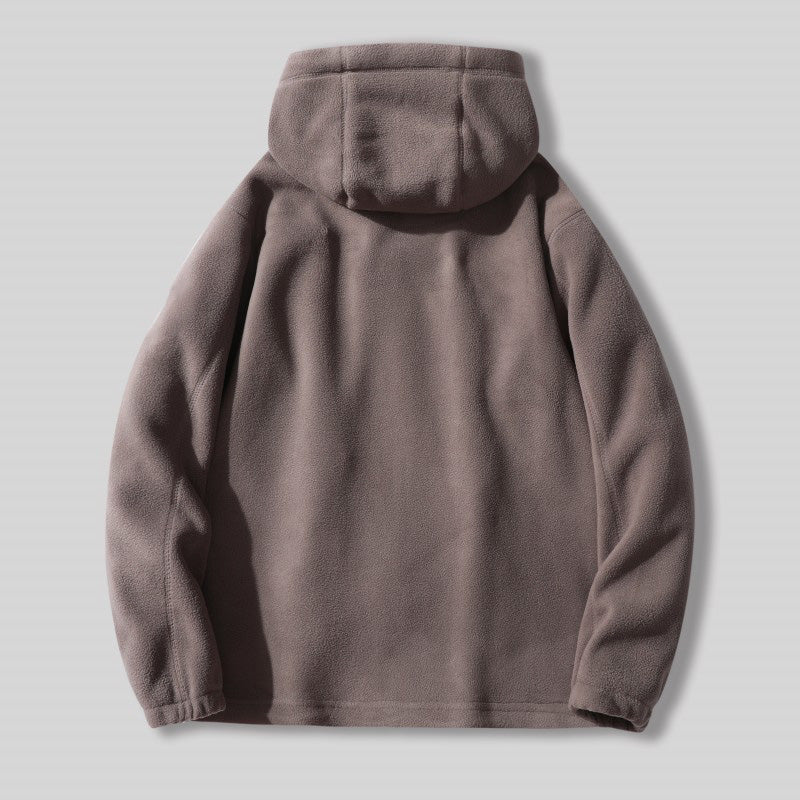 [Best Gift For Him] Men's Double-Faced Faux Fleece Warm Hooded Jacket