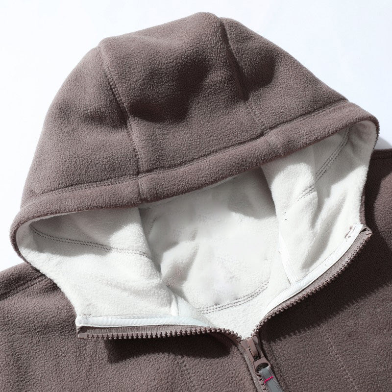 [Best Gift For Him] Men's Double-Faced Faux Fleece Warm Hooded Jacket