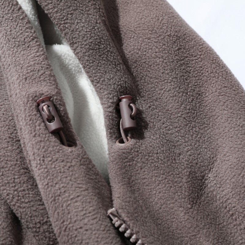[Best Gift For Him] Men's Double-Faced Faux Fleece Warm Hooded Jacket