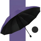 ☔12-Rib Large Foldable Windproof Umbrella