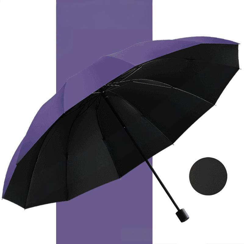 ☔12-Rib Large Foldable Windproof Umbrella