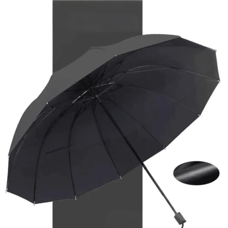 ☔12-Rib Large Foldable Windproof Umbrella