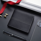 Men's Short Business Soft Faux Leather Ultra-Thin Wallet