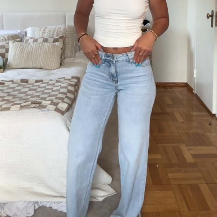 🔥 PROMOCIÓN DE ÚLTIMO DÍA - 50% DE DESCUENTO 🔥 Pantalones vaqueros de mujer de talle alto y pierna recta estilo vintage.