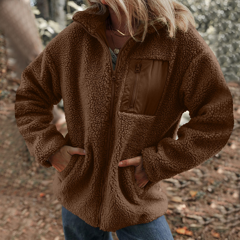 🎉Winter Hot Sale 50% Off🌹Women’s Warm Zip-Up Coat with Chest Pocket