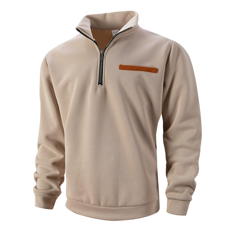 Men's Stylish Half Zip Long Sleeve Tops