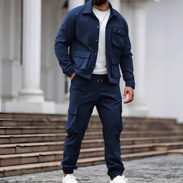 Retrojacka för män &amp; Cargo Pants 2-delad set