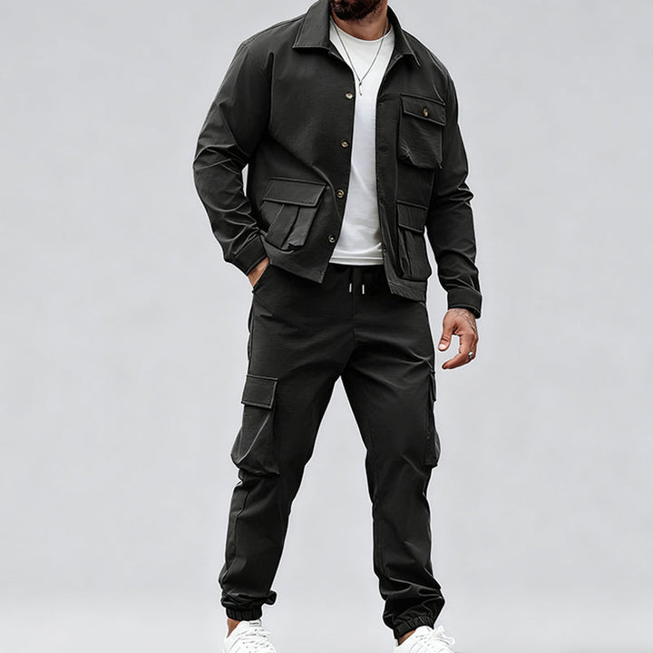 Retrojacka för män &amp; Cargo Pants 2-delad set