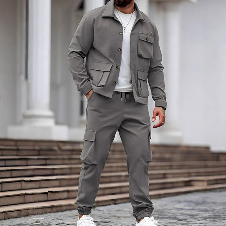Retrojacka för män &amp; Cargo Pants 2-delad set