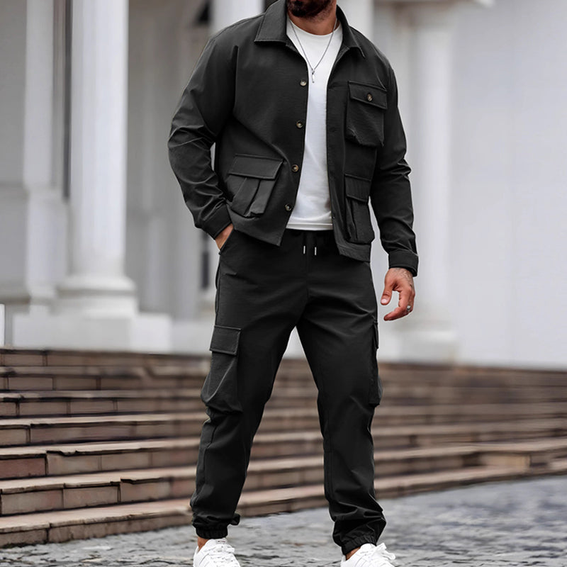 Retrojacka för män &amp; Cargo Pants 2-delad set