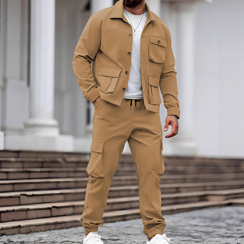 Retrojacka för män &amp; Cargo Pants 2-delad set