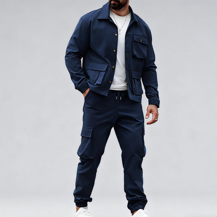 Retrojacka för män &amp; Cargo Pants 2-delad set
