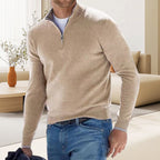 Men's Casual Long-Sleeve Quarter-Zip Sweater