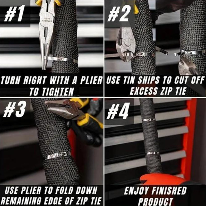 Heavy-Duty Self-Locking Stainless Steel Cable Ties