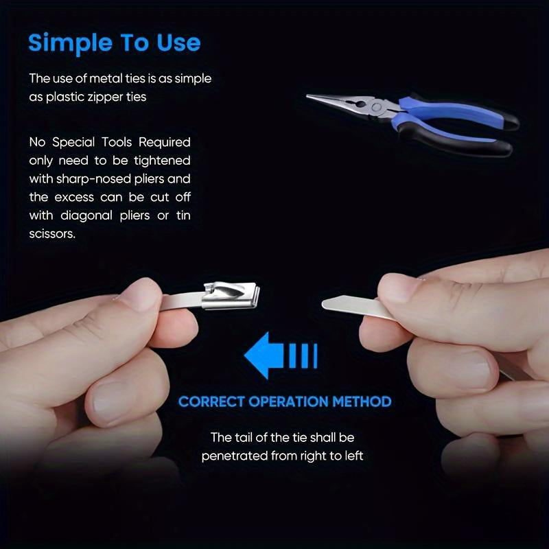 Heavy-Duty Self-Locking Stainless Steel Cable Ties