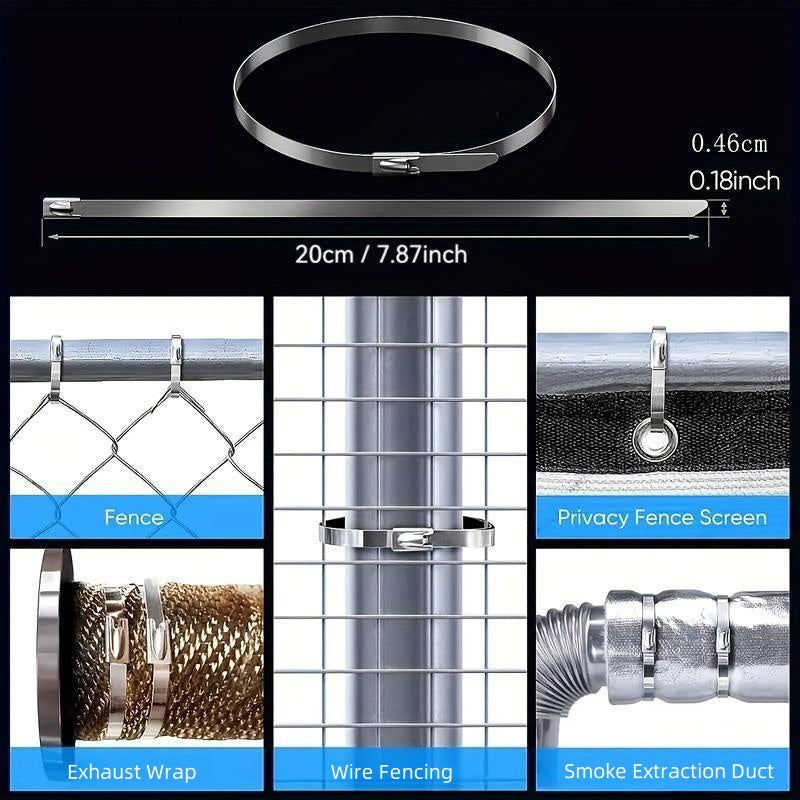 Heavy-Duty Self-Locking Stainless Steel Cable Ties