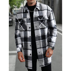 Plaid Turn-Down Collar Coat