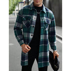 Plaid Turn-Down Collar Coat