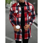 Plaid Turn-Down Collar Coat