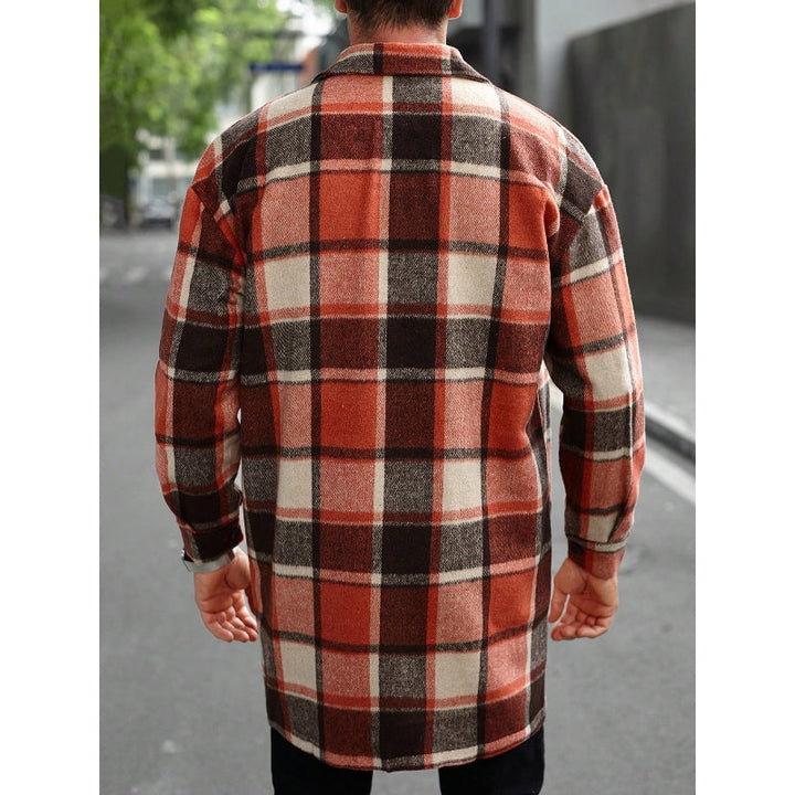 Plaid Turn-Down Collar Coat