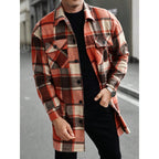 Plaid Turn-Down Collar Coat
