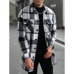 Plaid Turn-Down Collar Coat
