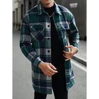 Plaid Turn-Down Collar Coat